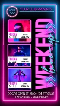 Weekend Line-Up Digital Display (9:16) template