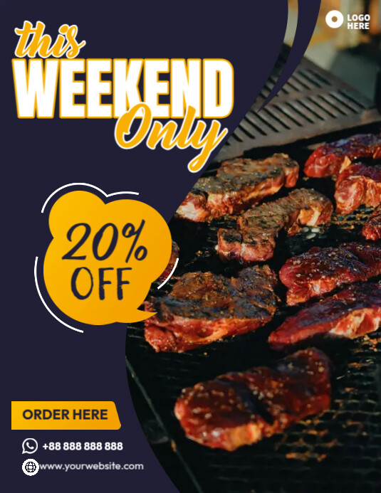 Weekend Menu Text Weekend Menu Flyer Template | PosterMyWall