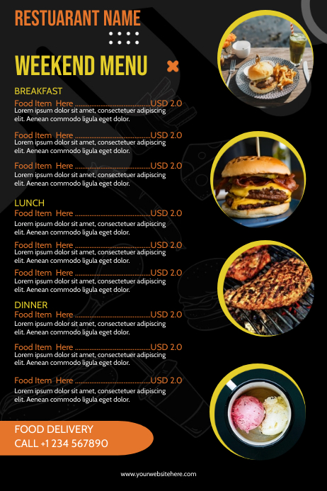 weekend menu poster Template | PosterMyWall