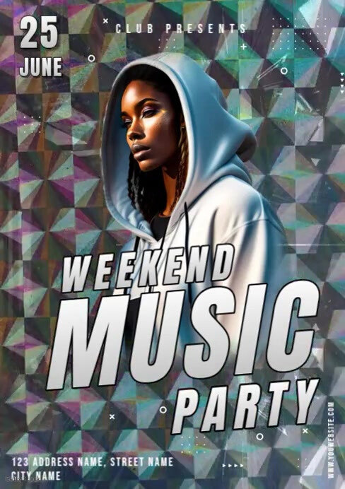 Weekend Music Party Video A4 template