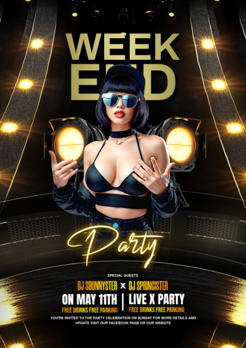 Weekend party A4 template