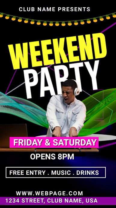 WEEKEND PARTY Template | PosterMyWall