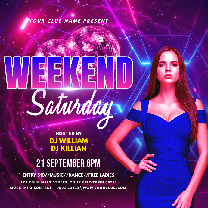 Weekend party flyer design Template | PosterMyWall