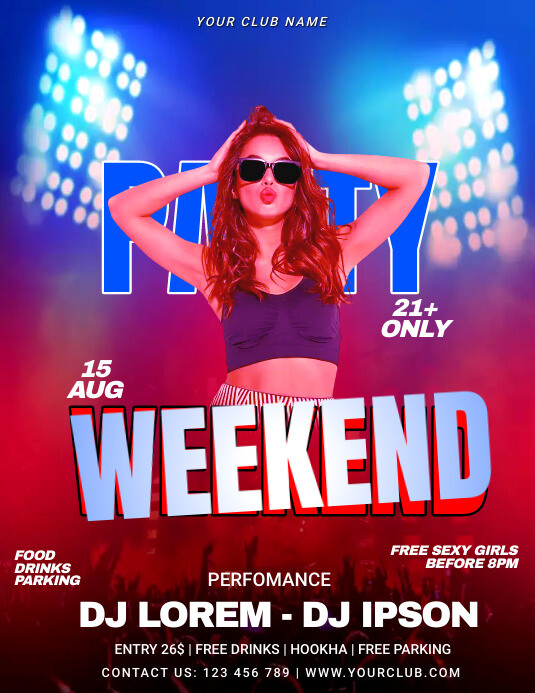 weekend party flyer poster template | PosterMyWall