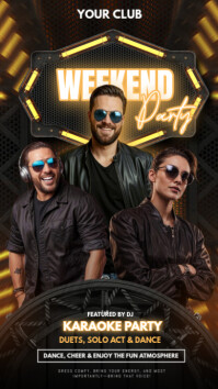 weekend party karaoke night Instagram Story template