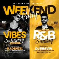 Weekend party night club instagram post flyer template