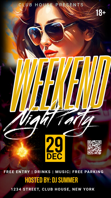 Copy of Weekend party night | PosterMyWall