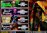 Weekend Party Series: Live Shows A4 template
