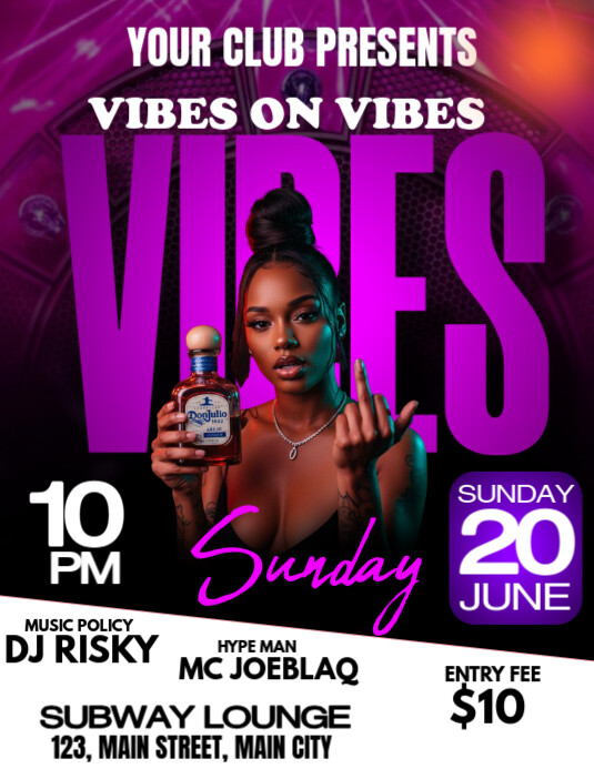weekend party vibes Flyer (US Letter) template