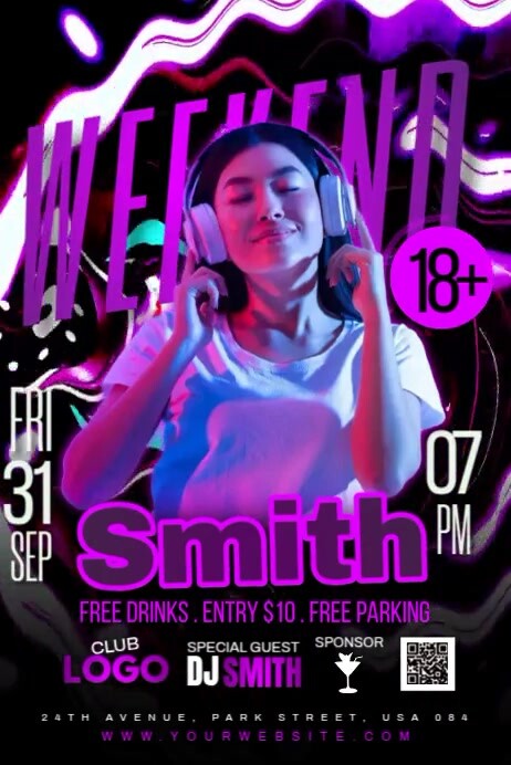 Weekend Party Video Plakat template