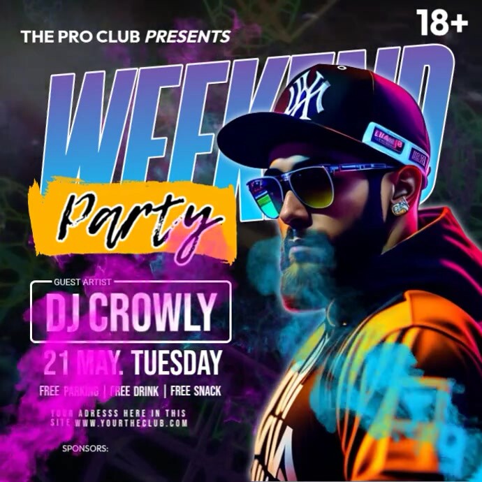 Weekend Party Video Instagram Post template