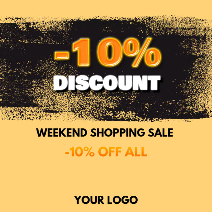 Weekend Sale Discount % Offer Special Shop Ad Template | PosterMyWall