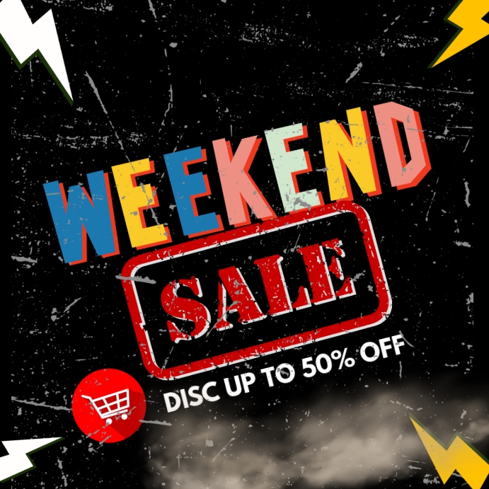 Weekend sale gold Instagram Post template
