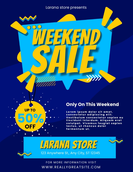 weekend sale promo flyer template