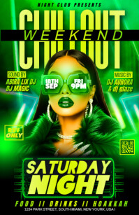 Weekend Saturday Party Flyer Tabloid template