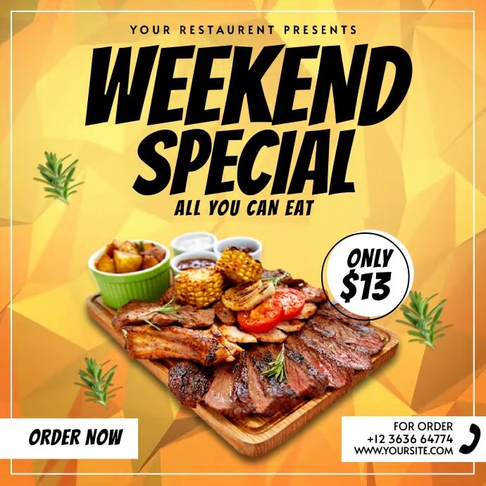 Weekend Menu Text Copy of Weekend special dish | PosterMyWall