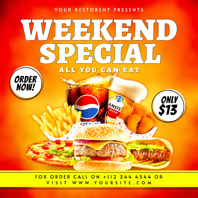 Weekend Menu Text Weekend special dish Template | PosterMyWall