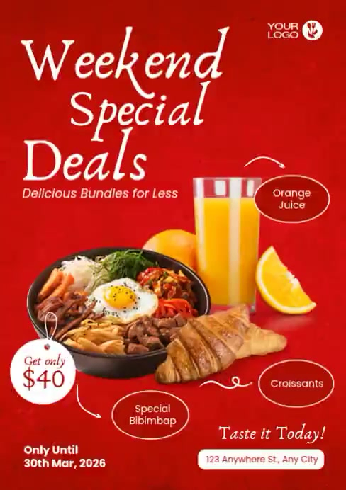 Weekend Set Menu Design Plantilla de Weekend Special Menu | PosterMyWall