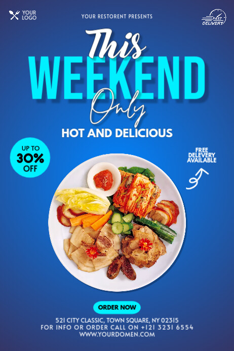 Weekend special menu Poster template