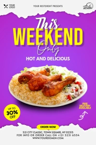 Weekend special menu Affiche template