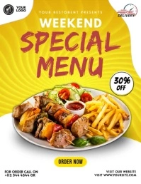 Weekend special menu Flyer (format US Letter) template