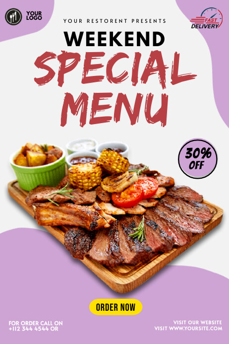 Weekend special menu Template | PosterMyWall