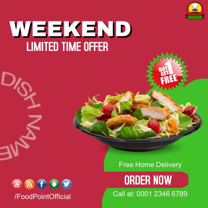 Weekend Special Restaurant Deal | Buy One Get Template | PosterMyWall