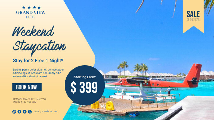 Weekend Staycation Promo Poster Templat | PosterMyWall