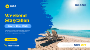 Weekend Staycation Promo Template Ekran reklamowy (16:9)
