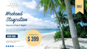 Weekend Staycation Sale Video Template Digital Display (16:9)