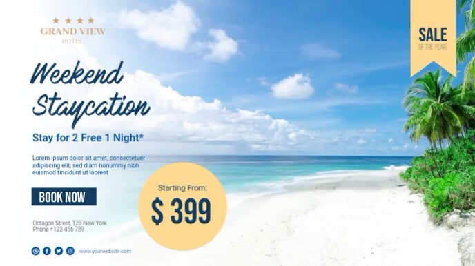 Copy of Weekend Staycation Sale Video Template | PosterMyWall