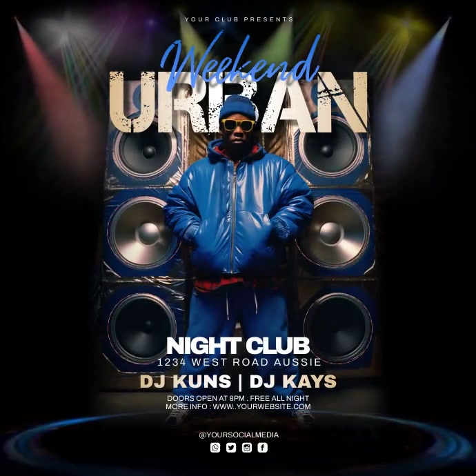 Weekend Urban Party IG Post Template | PosterMyWall