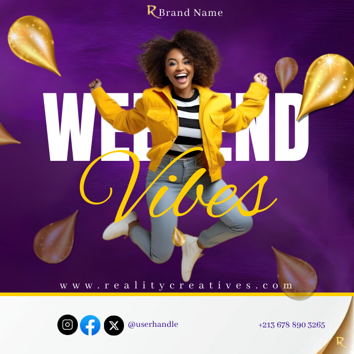 Weekend Vibes Design Template Instagram Post