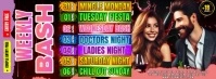 Weekly Bash Night Schedule Fotografia de capa do Facebook template