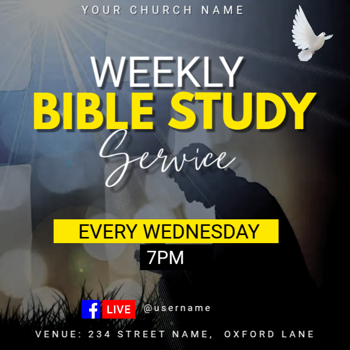 Weekly Bible Study Bible Study Template PosterMyWall Weekly bible study bible study template postermywall