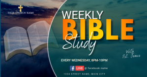 weekly bible study flyer Template Facebook Shared Image
