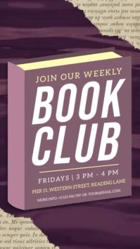 WEEKLY book club MEETING design template Instagram Story