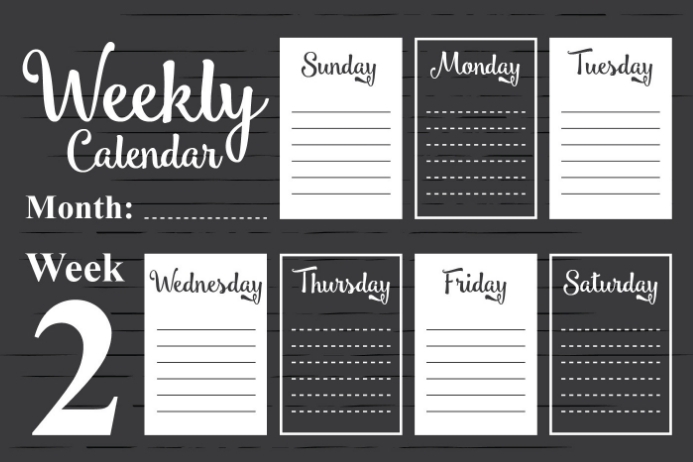 Copy of Weekly Calendar | PosterMyWall