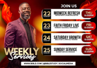 Weekly Church Services Schedule A4 template