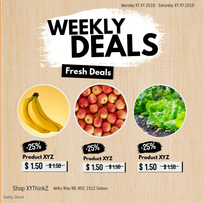 Weekly Deals Product flyer Discount Ad Template | PosterMyWall