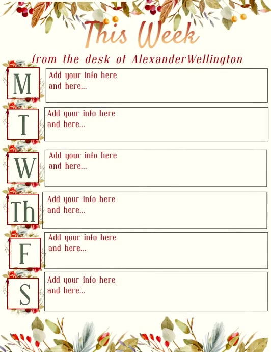 Weekly Editable Calendar Template PosterMyWall weekly-editable-calendar-template-postermywall