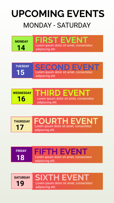 Weekly Event Update Weekly Event Instagram Story Template | PosterMyWall