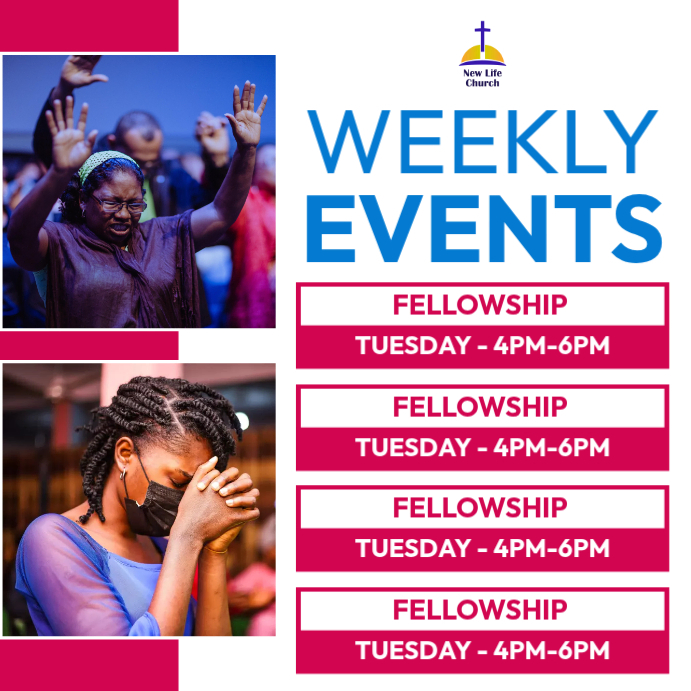 Plantilla de Weekly events church poster | PosterMyWall