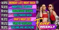 Weekly Fever Schedule Flyer Imagen Compartida en Facebook template