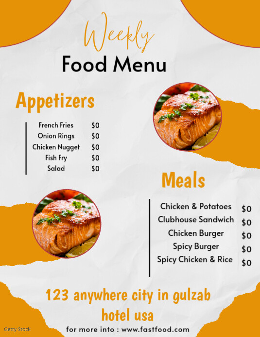 Copy of Weekly Food Menu Printable Flyer | PosterMyWall