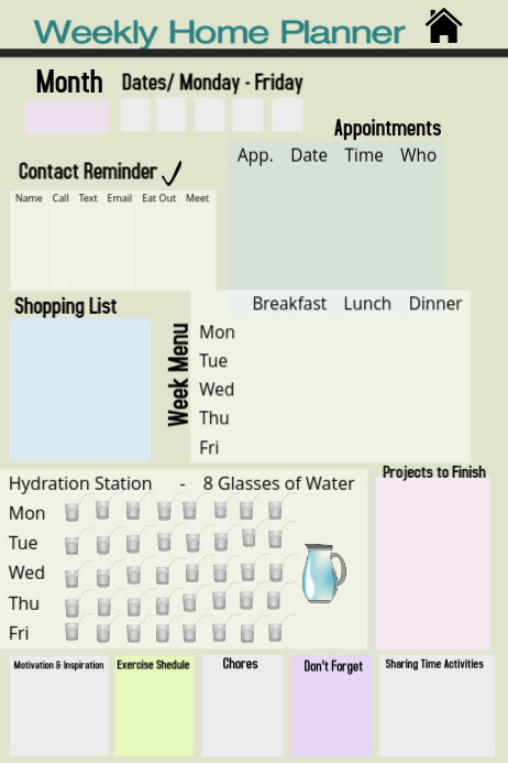 Weekly Home Planner | PosterMyWall