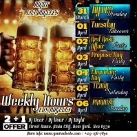 Weekly Hours Night Los Angeles Instagram Post template