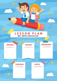 Weekly Lesson Plan for Kindergarten A4 template