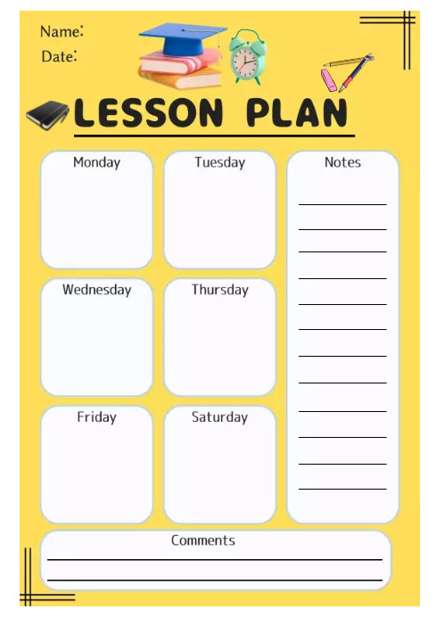 Modèle Weekly Lesson Plan template | PosterMyWall