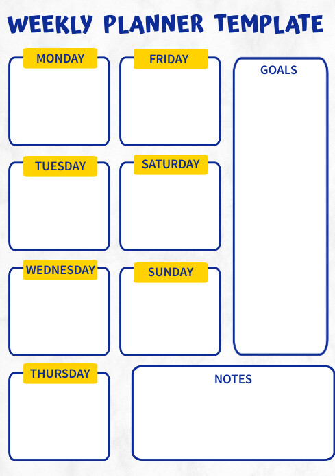 Weekly planner and notes design template | PosterMyWall